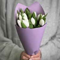Букет из 15 белых тюльпанов