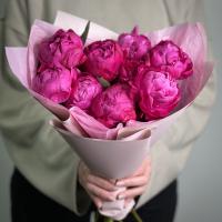 Букет из 9 малиновых пионов